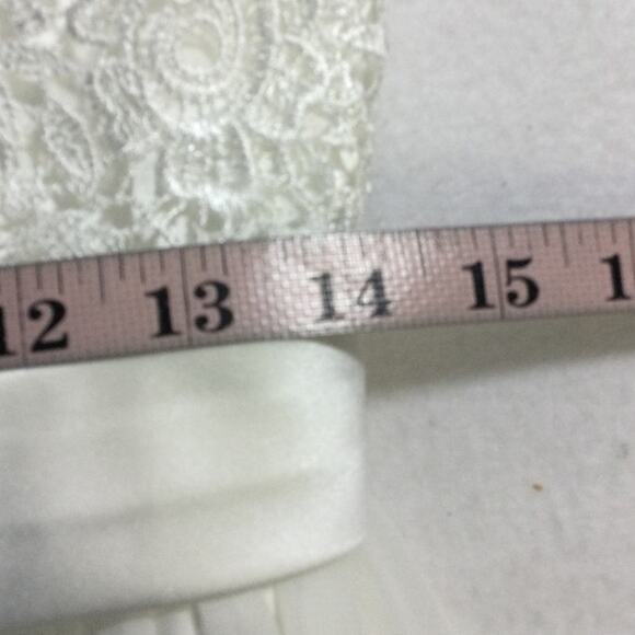 GIRL'S PARTY DRESS SZ 12-13 Y white lace chiffon flower girl long maxi NEW B152 - Picture 5 of 6